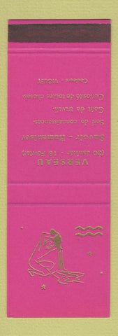 Matchbook Cover - Horoscope France Aquarius SAMPLE