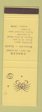 Matchbook Cover - Horoscope France Cancer SAMPLE