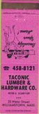 Matchbook Cover - Taconic Lumber Williamstown MA pink