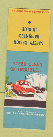 Matchbook Cover Strike Rite Matches Safety Design SAMPLE Steer Clear of Trouble