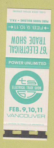 Matchbook Cover - Electrical Trade Show Vancouver BC 1967 SAMPLE