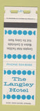 Matchbook Cover - The Langley Hotel BC SAMPLE