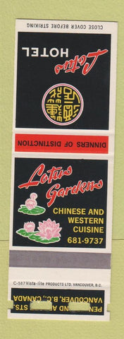 Matchbook Cover - Lotus Hotel Vancouver BC SAMPLE