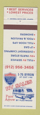 Matchbook Cover - RV Sales Pace Arrow Byron GA