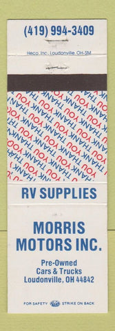 Matchbook Cover - Morris Motors RV Supplies Loudonville OH