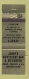 Matchbook Cover - Jerry's NE Van RV Center Pottsville PA