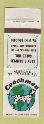 Matchbook Cover - Coachmen RV Gary's Camper Sales Kenosha WI