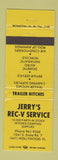 Matchbook Cover - Jerry's RV Service Hollywood FL WEAR