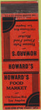 Matchbook Cover - Howard's Food Market Los Angeles CA
