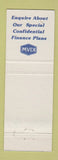 Matchbook Cover - Carnaby Cars New Zealand