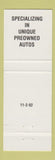 Matchbook Cover - Katsaras Collection Auto Detailing Youngstown OH used cars