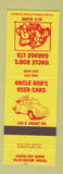 Matchbook Cover - Uncle Bob's Garage Used Cars Tucson AZ
