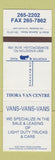 Matchbook Cover - Vans Light Duty Trucks Cars Scarborough ON