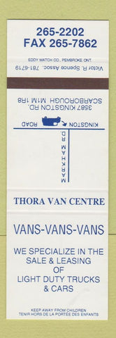 Matchbook Cover - Vans Light Duty Trucks Cars Scarborough ON
