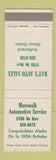 Matchbook Cover - Ray's Auto Sales Marswalk Anchorage? AK Datsun