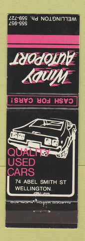 Matchbook Cover - Windy Autoport Used Cars Wellington New Zealand
