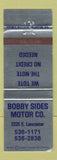 Matchbook Cover - Bobby Sides Motor Company TX?