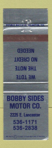 Matchbook Cover - Bobby Sides Motor Company TX?