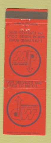 Matchbook Cover - Denver West Auto Truck Plaza Wheat Ridge Colorado