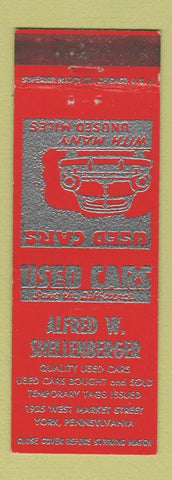 Matchbook Cover - Alfred Shellenberger Used Cars York PA