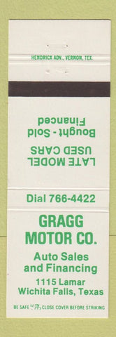 Matchbook Cover - Gragg Motors Used Cars Wichita Falls TX