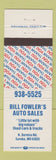 Matchbook Cover - Bill Fowler's Auto Sales Eureka MO