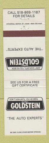 Matchbook Cover - Goldstein Auto Experts