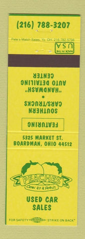 Matchbook Cover - Peaches Used Car Sales Boardman OH