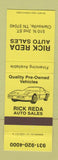 Matchbook Cover - Rick Reda Auto Sales Clarksville TN YELLOW