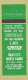 Matchbook Cover - Ward's Used Cars Odessa TX Coy's Barber Shop