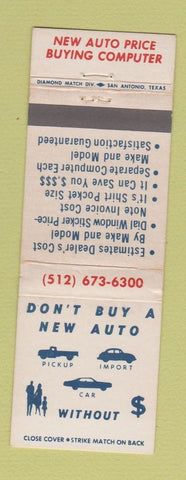 Matchbook Cover - Auto Pricing Computer Estimates San Antonio TX Autopute WEAR