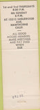 Matchbook Cover - Hawthorne Moose Club Hawthorne CA