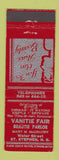 Matchbook Cover - Vanitie Fair Beauty Parlor salon St Stephen NB WEAR