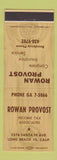 Matchbook Cover - Rowan Provost Income Tax Long Beach CA