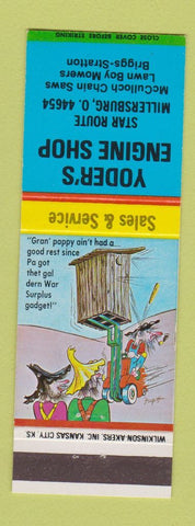 Matchbook Cover - Yoder's Engine Shop Millersburg OH hillbilly