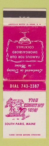Matchbook Cover - Country Way Restaurant South Paris ME WEAR
