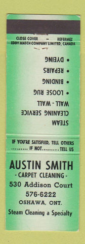Matchbook Cover - Austin Smith Carpet Cleaning Oshawa ON WEAR