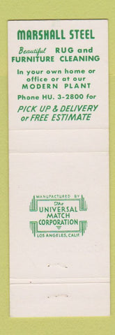 Matchbook Cover - Marshall Steel Furniture Rug Cleaning