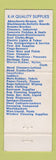 Matchbook Cover - K-H Supply Janitorial San Mateo CA