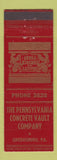 Matchbook Cover - Pennsylvania Concrete Burial Vaults Company Greensburg PA