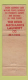 Matchbook Cover - Ohio Mechanics Laundry Cleveland OH