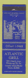 Matchbook Cover - Atlantic Grill Pittsburgh PA Hans Wolfrum Paul Zuber