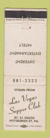 Matchbook Cover - Las Vegas Supper Club Pittsburgh PA WEAR