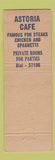 Matchbook Cover - Astoria Cafe Warren OH