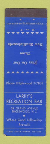 Matchbook Cover - Larry's Recreation Bar Englewood NJ