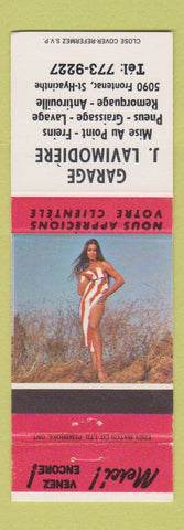 Matchbook Cover - Garage J Lavimodiere St Hyacinthe QC pinup
