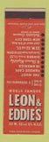 Matchbook Cover - Leon & Eddie's New York City