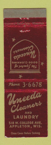 Matchbook Cover - Uneeda Cleaners Laundry Appleton WI WEAR