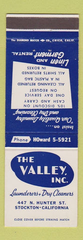Matchbook Cover - Valley Laundry Dry Cleaning Stockton CA