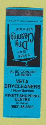 Matchbook Cover - Veta Dry Cleaners Rivett Shopping Centre New Zealand SAMPLE